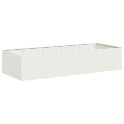 Helloshop26 - Jardinière extérieure style moderne fond ouvert 200 x 80 x 40 cm robuste décorative en acier blanc 02_0051536 02_0051536 - vert acier