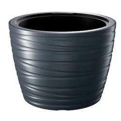 Prosperplast - Pot bas avec réservoir 22 L Maze en plastique, anthracite, 37,5x37,5x27,9 cm - gris plastique ZA1503