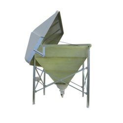 Silo en polyester sur pieds avec trémie en vrac pour le stockage d'aliments, farines, miettes, grains, granules...