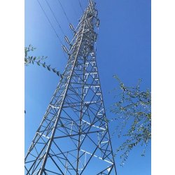 Tour de transmission en acier d'angle - circuit simple - hauteur 58m - norme ISO et SGS