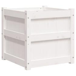 Helloshop26 - Jardinière bac lit surélevé plantes fleurs terrasse jardin 50 x 50 x 50 cm bois de pin massif blanc 02_0037666 - blanc Bois massif 30
