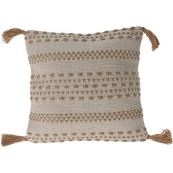 WellHome - Coussin en jute et coton naturel avec rembourrage Tessel de 400gr 45x45cm - beige WH16323
