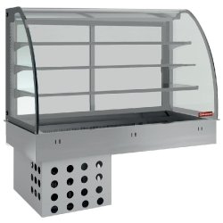 Diamond - Elément top et vitrine sur 3 niveaux fermée, réfrigérés, ventilés, 3x GN 1/1 - réf. DPA/TVF312-R2 - gris inox AKS-DPA/TVF312-R2
