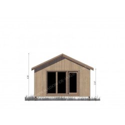 Studio de jardin - maison de jardin 20m² avec ossature bois - grande baie vitrée double vitrage