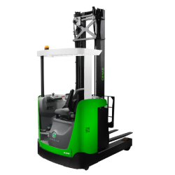 Chariot à mât rétractable R100 pour la manutention de charges à très grande hauteur en Isère et Rhône   -  disponible en achat neuf et en location de courte à longue durée