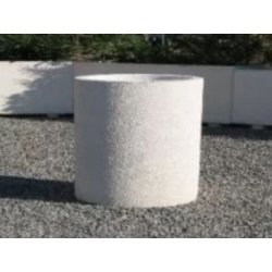 Jardinière ronde Thèbes en béton armé - Autostable avec option antigraffiti et pieds - Diamètre 70 cm, Hauteur 70 cm, Poids 200 kg