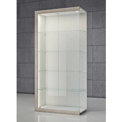 Module d'exposition vitrine QF-CVA - verre trempé - portes vitrées sur toute la hauteur - 98x42x210 cm