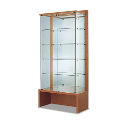 Vitrine d'exposition 100/VSVA - verre - 4 tablettes - double porte vitrée verrouillable - 104x46x218 cm