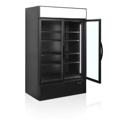 Vitrine réfrigérée noire FSC1200H BLACK - 2 portes  TEFCOLD