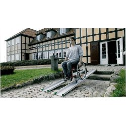 Bi rampe télescopique en aluminium - Longueur réglable de 100 à 300 cm - Capacité 350 kg - Surface antidérapante