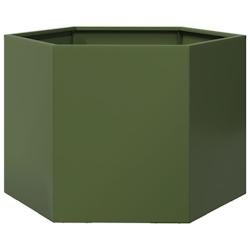Helloshop26 - Jardinière bac lit surélevé plantes fleurs terrasse jardin olive hexagone 69 x 60 x 45 cm acier vert 02_0038711 - vert acier 30002179