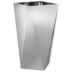 Helloshop26 - Jardinière design moderne extérieur 40 x 40 x 75 cm résistance aux intempéries style contemporain en acier galvanisé argent 02_0053