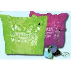 250 Sacs cabas - tote bags - réutilisables en polyester, avec pochette - SCABPSMR-EV01