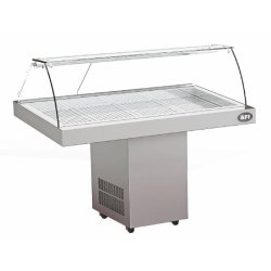Vitrine réfrigérée à poissons vitre bombée - avec froid statique 940x900x1200mm - VP-099-K