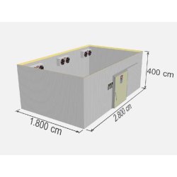 Chambre froide positive industrielle - TD CR-2016 - 2016 m3 - Panneaux polyuréthane - Porte coulissante