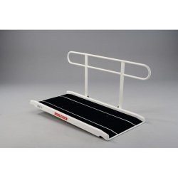 Rampe d'accès fixe en fibre de verre avec main courante - Longueur 1220 mm - Largeur 800 mm - PMR