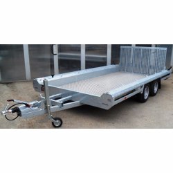 Remorque porte-engins Hulco - 3,5T, 2 essieux, 2,94m x 1,50m - Modèle Terrax-2 3501