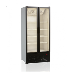 Vitrine réfrigérée verticale 2 portes AURA - EUROVITRINE - 0.89m x 0.74m x 1m99 - 535L - Température +2°C à +10°C