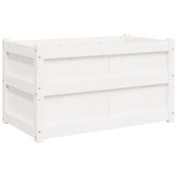 Helloshop26 - Jardinière bac lit surélevé plantes fleurs terrasse jardin 90 x 50 x 50 cm bois de pin massif blanc 02_0038001 - blanc Bois massif 30
