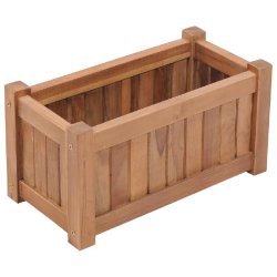 Helloshop26 - Jardinière lit surélevé plantes fleurs jardin 50 x 25 x 25 cm bois de teck solide 02_0000936 - Bois massif 3000072711535