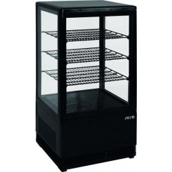Mini-vitrine de présentation noire - 68 litres - 3 étagères réglables - Commandes numériques