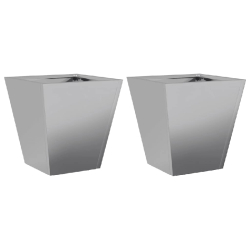 Helloshop26 - Jardinière bac lit surélevé plantes fleurs jardin terrasses lot de 2 30 x 30 x 30 cm acier galvanisé gris 02_0038920 - gris acier 30