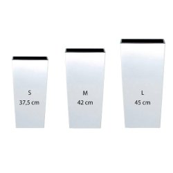 WellHome - Pack de 3 pots de fleurs hauts 11,4/16,3/19L Urbi Square en plastique coloris blanc avec réservoir - blanc plastique PK2544