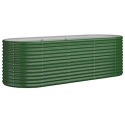 Helloshop26 - Jardinière bac lit surélevé plantes fleurs terrasse jardin de jardin acier enduit de poudre 224 x 80 x 68 cm vert 02_0039606 - vert a