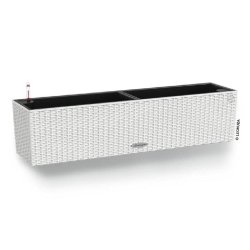 Jardinière Balconera Cottage 80 plastique aspect tressé Blanc 80 cm LECHUZA - blanc plastique 443323