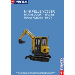Mini-pelles YC35SR - Rayon court - 3500 kg