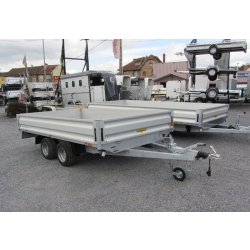 Remorque plateau Humbaur HN 303118 - 2 essieux, ridelles alu, roues surbaissées