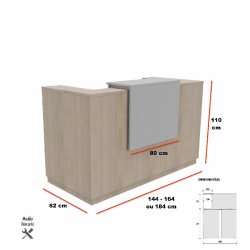 Banque d'accueil Delta First avec réhausse colorée - Mobel Linea - 144, Blanc, Non, Turquoise