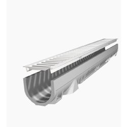 Caniveau Filcoten Robuste - Soleno - Béton Composite Renforcé de Fibres avec Grille en Acier Galvanisé