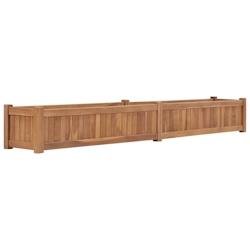Helloshop26 - Jardinière bac lit surélevé plantes fleurs terrasse jardin 200 x 30 x 25 cm bois de teck solide marron 02_0039222 02_0039222 - marron
