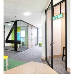 Mt 76 - cloisons amovibles - ossature aluminium - vitré sur allège - hauteur 3 600 mm
