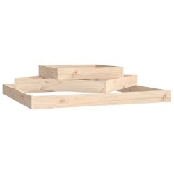 Helloshop26 - Jardinière 112 x 112 x 27 cm design rustique 3 niveaux pour fleurs jardin en bois massif de pin - Bois massif 3000235309845
