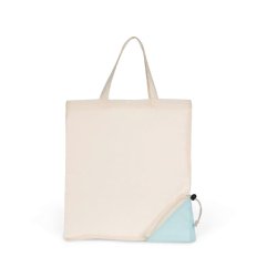 Sac shopping pliable 100% coton biologique - Réf : KI7207 - Marque Kimood - Plusieurs couleurs disponibles
