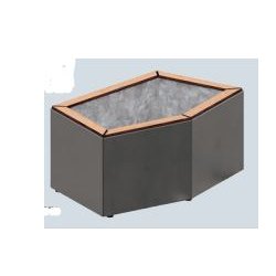 Bac à palmier modulable - Le Caire - pentagone, acier peint, 665x1065x465 mm