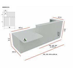 Bureau d'accueil mixte avec PMR Delta Plus - Mobel Linea - 202, Droite, Noir