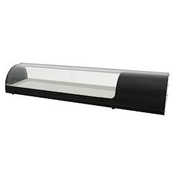 Vitrine réfrigérée pour tapas pour 4 gn 1/3 verre courbe - 1455x400x285 mm - 160 W 230/1V - 13CC2144 Eurast - inox 13CC2144