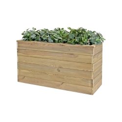 HORTALIA Jardinière en bois avec réserve d’eau Nidum Basic 110 x 40 x 60 cm – Intérieur et extérieur - marron Bois massif N1146
