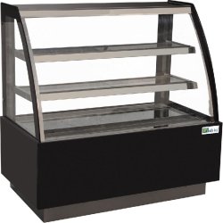 Vitrine pâtisseries noire vitrage bombé 2 étagères température +2/+... - OASIS50