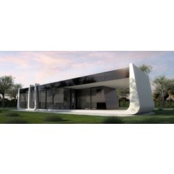 Studio jardin futuriste préfabriqué en acier, 43 m2 - ISK 37 Pods avec deux chambres et terrasses