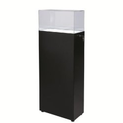 Vitrine colonne LED cloche PMMA - H30cm - Base en PMMA noir - 50x25x100 cm - Éclairage LED 16W