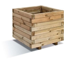 Bac carré Stockholm 50 - 65L - 50 x 50 x 43 cm en pin européen traité - épaisseur 4 cm
