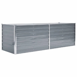 Helloshop26 - Jardinière lit surélevé plantes fleurs jardin acier galvanisé 240 x 80 x 77 cm gris 02_0001105 - gris métal 3000074641533