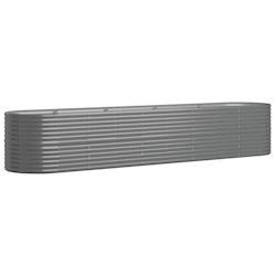 Helloshop26 - Jardinière bac lit surélevé plantes fleurs terrasse jardin de jardin acier enduit de poudre 368 x 80 x 68 cm gris 02_0039644 - gris a