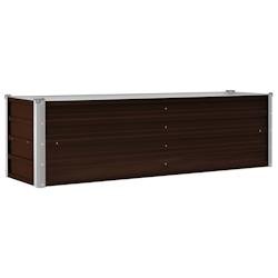 Helloshop26 - Jardinière lit surélevé plantes fleurs jardin 160 x 40 x 45 cm acier galvanisé marron 02_0001216 - marron métal 3000075851535