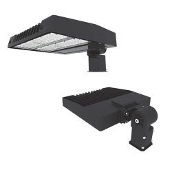Lampadaire LED Shoe Box 200W = 400W 6000K 230V Seven - sans mât - fixation 60mm - Driver Mean Well