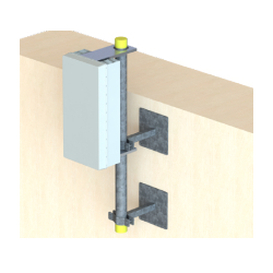 Mât fixe à fixer - Antenne 5G (30m) - Tube Ø90 H1500 avec 2 Bras de déport